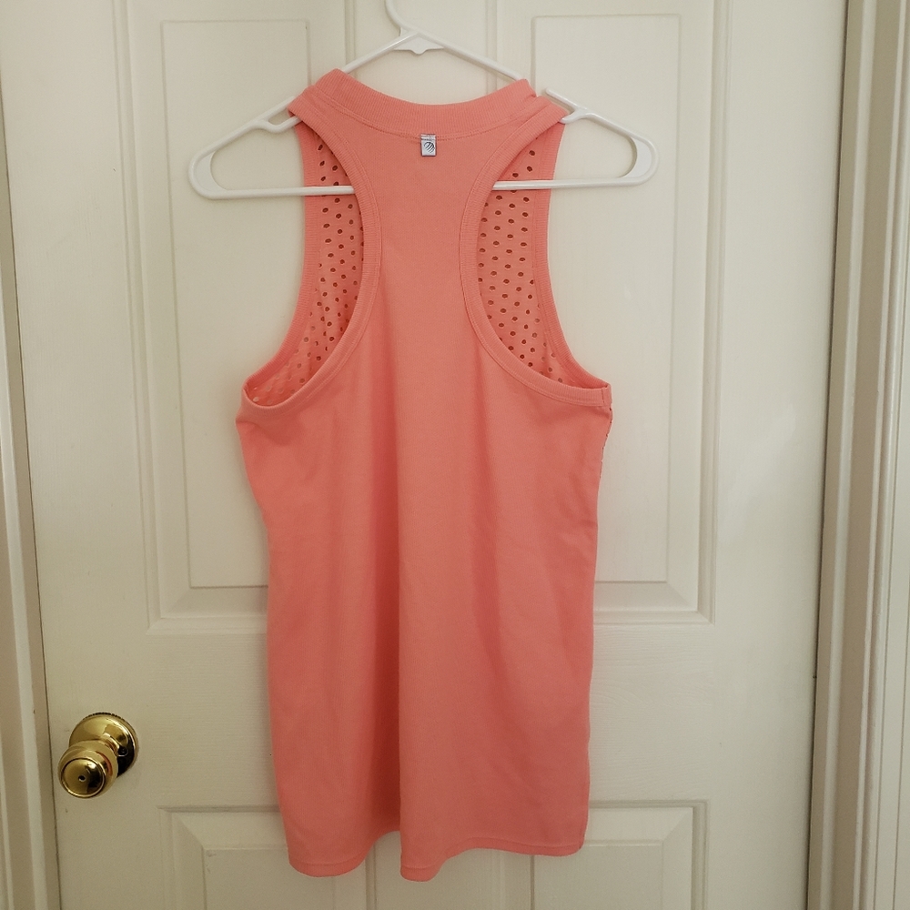 MPG Relaxed Mesh Front Tank Top Coral‎ Racerback Tank Top Coral Size Small - Picture 6 of 8